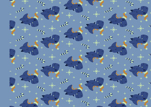 蓝色动物图案无缝背景