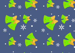 圣诞风星星铃铛雪花图案