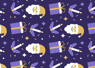 太空元素无缝图案设计