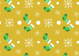 圣诞主题黄色雪花袜子图案