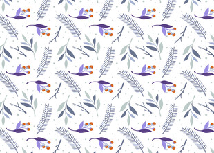 花卉枝叶图案无缝背景图