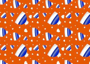 橙色背景多彩图案纹理