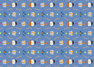 蓝色卡通图案无缝背景