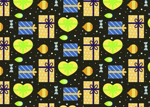 多彩爱心礼物图案背景
