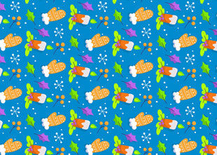 蓝色背景的多彩图案设计