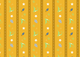 黄色条纹波点航海风图案