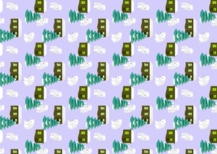 卡通风格绿植图案背景图