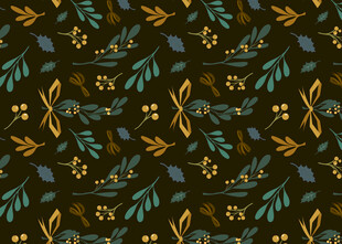 复古风植物图案背景