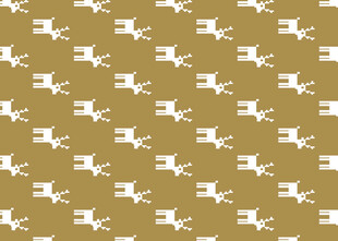 金色底白色小鹿图案背景