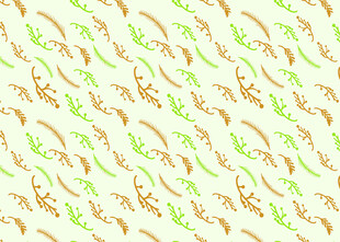 清新麦穗绿叶图案背景