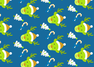 蓝色背景可爱小鱼图案