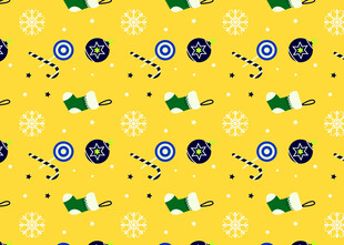 黄色底多彩图案装饰背景