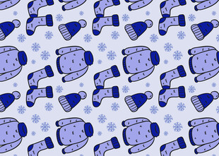 蓝色几何图案无缝背景图