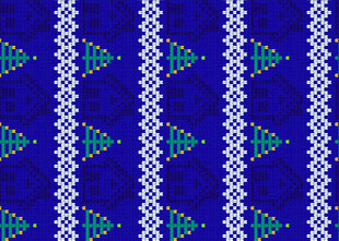 蓝色几何图案针织纹理