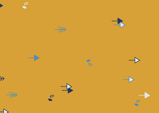 黄色背景上的多彩小元素