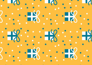 黄色背景节日礼物图案