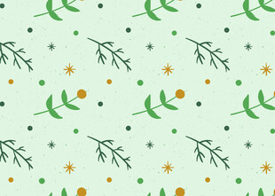 清新绿植花卉无缝图案