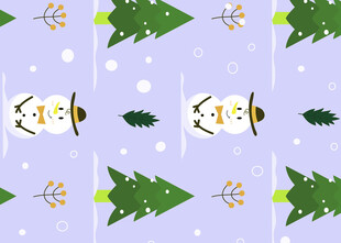 圣诞雪人松树图案背景