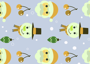 可爱雪人图案背景设计