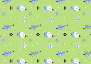 清新绿底花卉图案背景