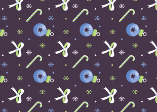 圣诞元素无缝图案背景