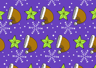 紫色圣诞元素无缝图案