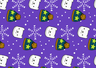 紫色圣诞雪人图案背景