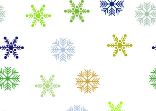 多彩雪花图案设计素材
