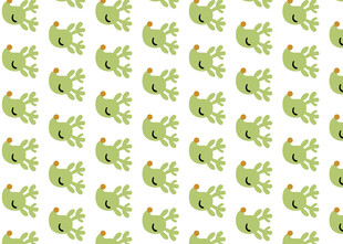 青蛙图案的清新无缝背景