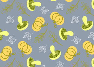 南瓜图案背景的清新插画