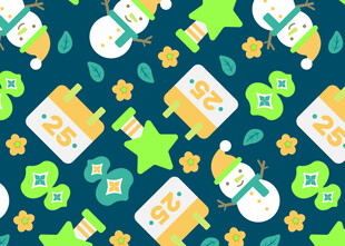 圣诞主题多彩图案背景