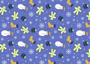 蓝色圣诞主题图案背景