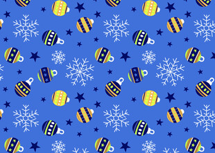 蓝色圣诞主题图案背景