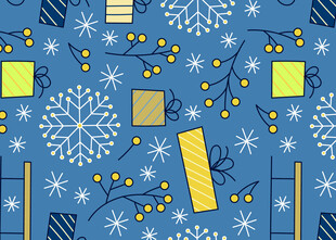 蓝色圣诞风图案背景