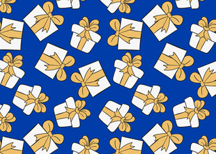 蓝色背景的礼物图案