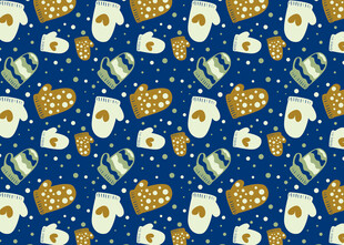 蓝色底美食图案无缝背景
