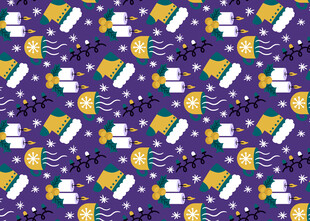 紫色背景多彩图案无缝纹理