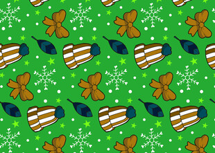 圣诞主题绿色花纹图案