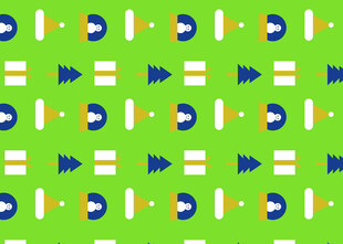 绿色背景多彩图案无缝纹理