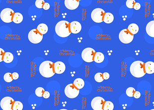 蓝色背景雪人图案纹理