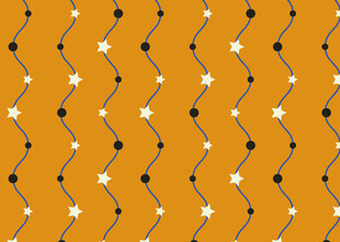 橙色背景星星波浪图案