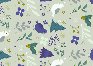 清新花鸟植物图案背景