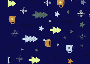 童趣夜空动物植物图案