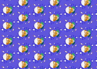 紫色背景多彩图案装饰图