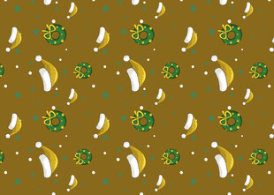 圣诞主题香蕉图案背景图