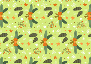 绿色花卉图案背景纹理