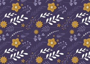 紫色底花卉植物图案