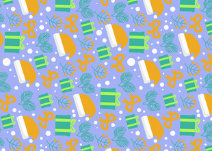 多彩节日元素无缝图案