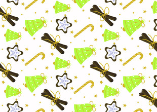 圣诞元素无缝图案设计