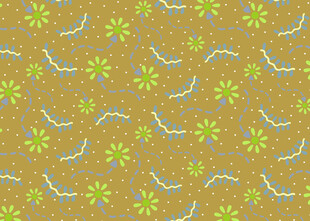 黄色底绿叶花纹图案